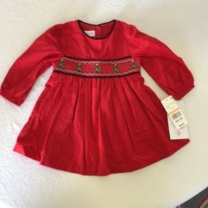 NWT holiday dress, size 12 months.